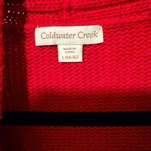 Coldwater Creek Women’s Red Cable Knit Sweater - Picture 3 of 7